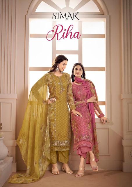 Glossy simar riha wholesale dress material market in gujarat